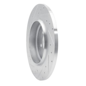 Mercedes-Benz ML55 AMG Brake Rotor (1) - Rear Right - R1 Concepts - Drilled & Slotted - Silver - `00-`05